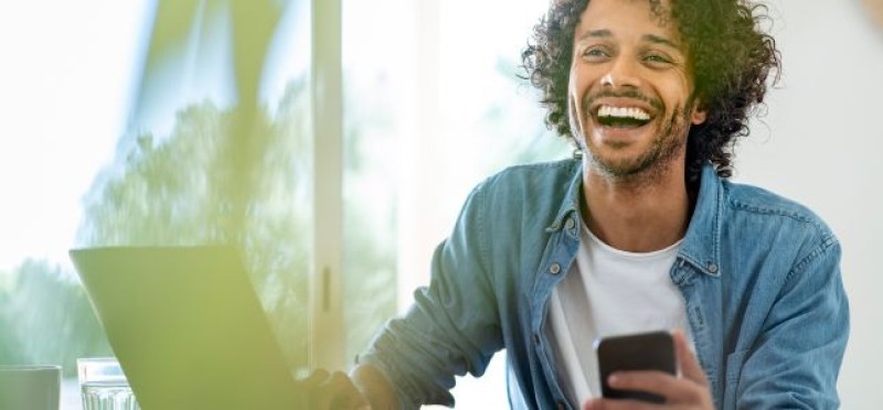 A happy guy or employee