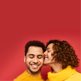 Two partners embracing