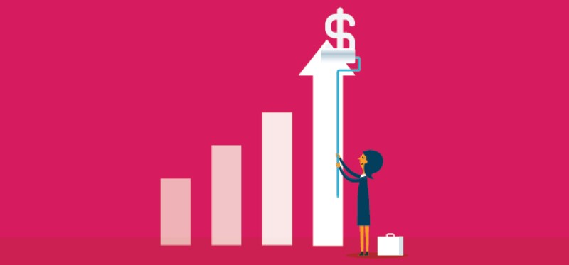 A woman painting increasing sales