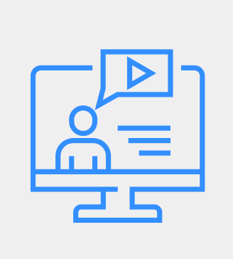 Technology icon with person chatting on a monitor