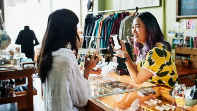 2 ladies at a retail store