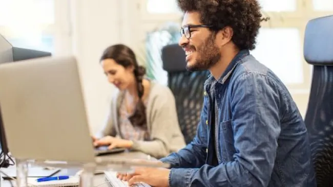 2 people in the office