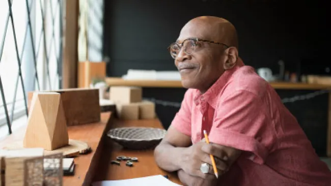 A guy thinking about something