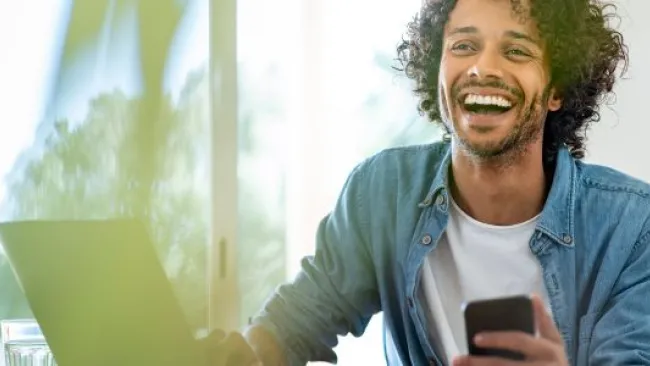 A happy guy or employee