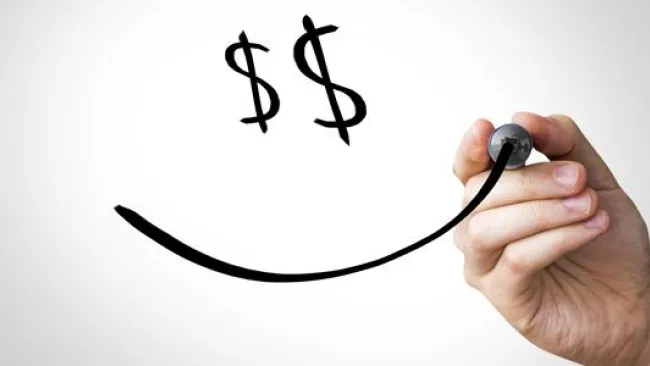 Smiley with dollar eyes