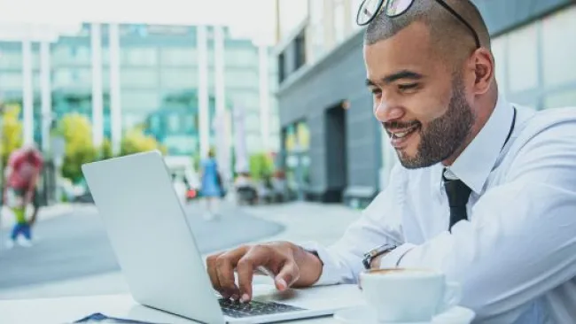 A man working outside 