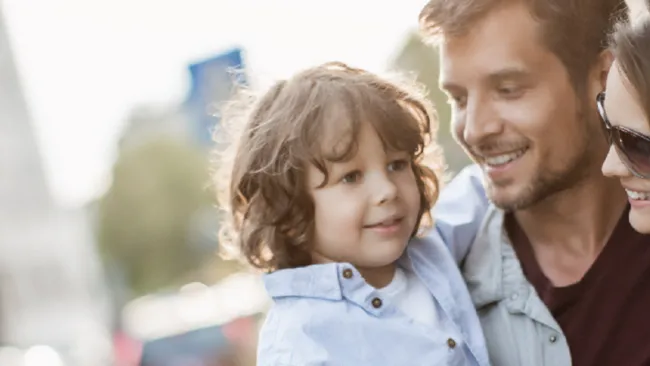 A family standing outdoors