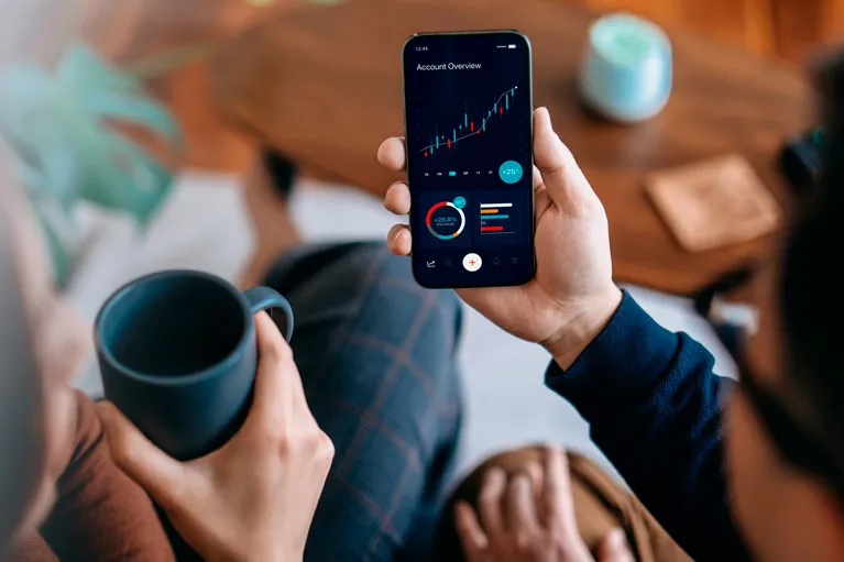 looking at mobile app