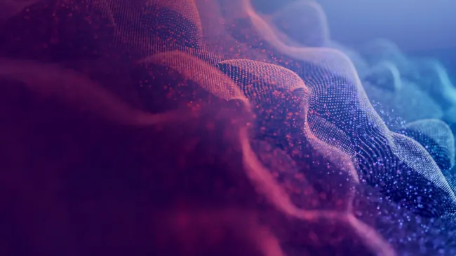 Colorful graphic of 3d waves