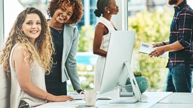 Group of people in an open office space