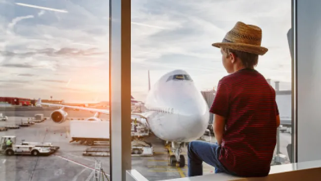 A kid at the airport