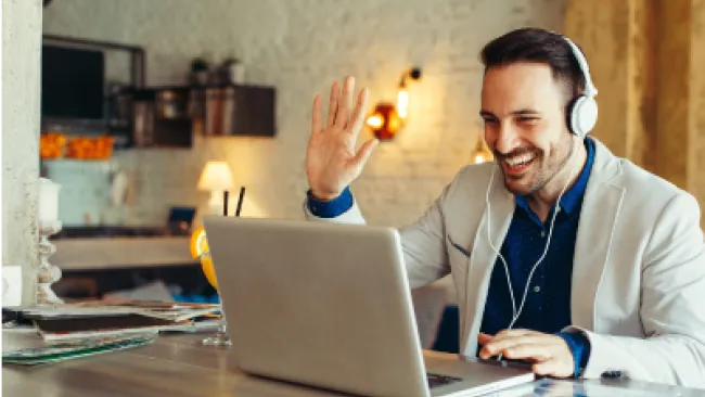 A man on a video call