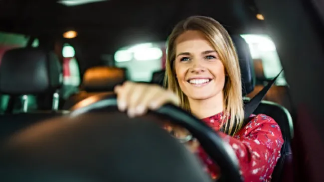 A woman driving