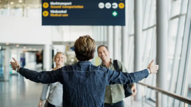 Arrival at the airport