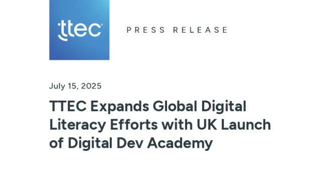 TTEC Expands Global Digital Literacy Efforts with UK Launch of Digital Dev Academy