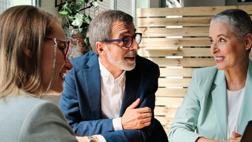 Group of people having a conversation