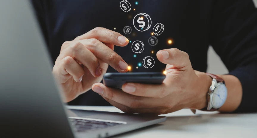 Customer on their phone