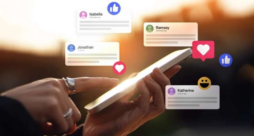 Reacting to messages on a phone